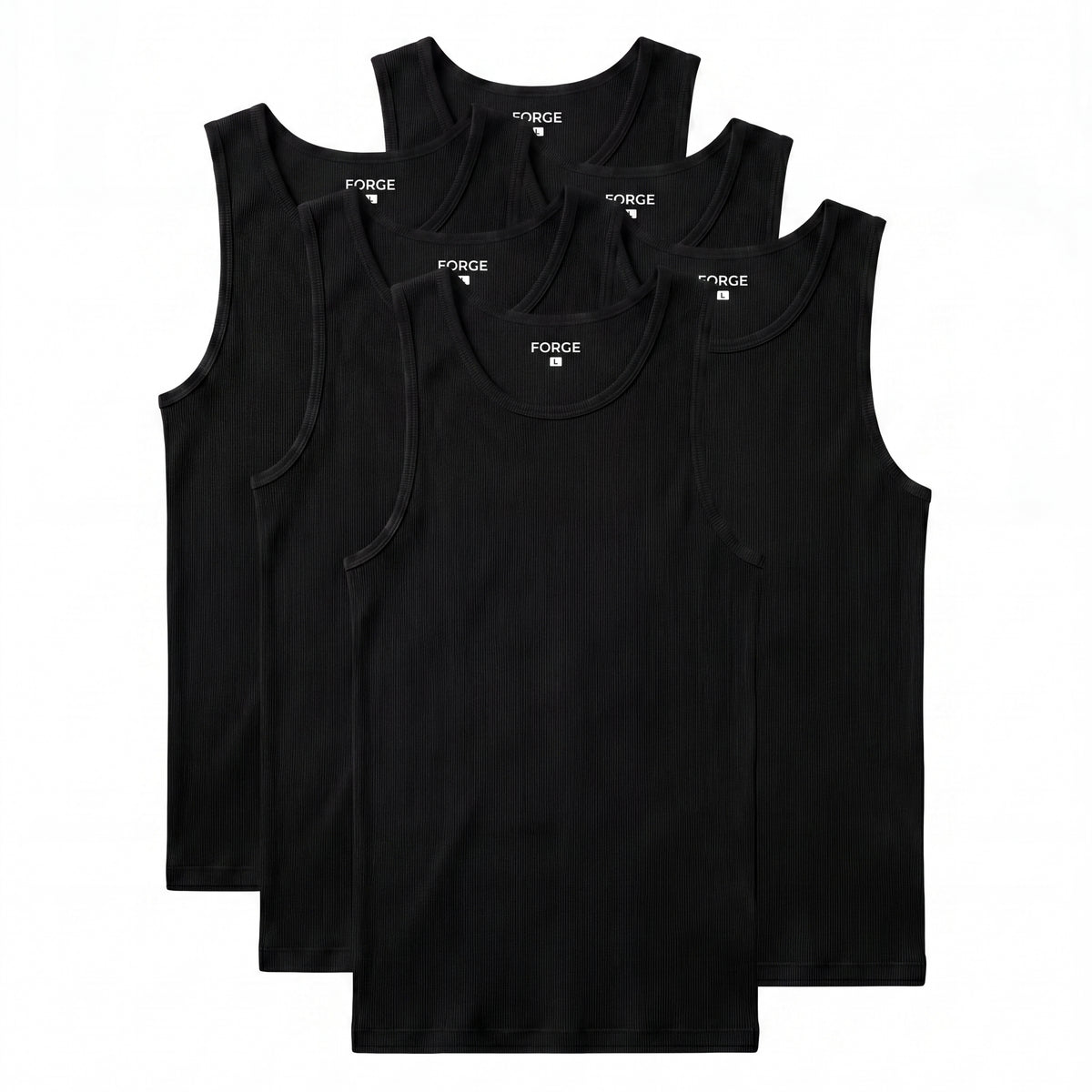 Débardeur Sculpt — Lot de 6 (Noir ×6)
