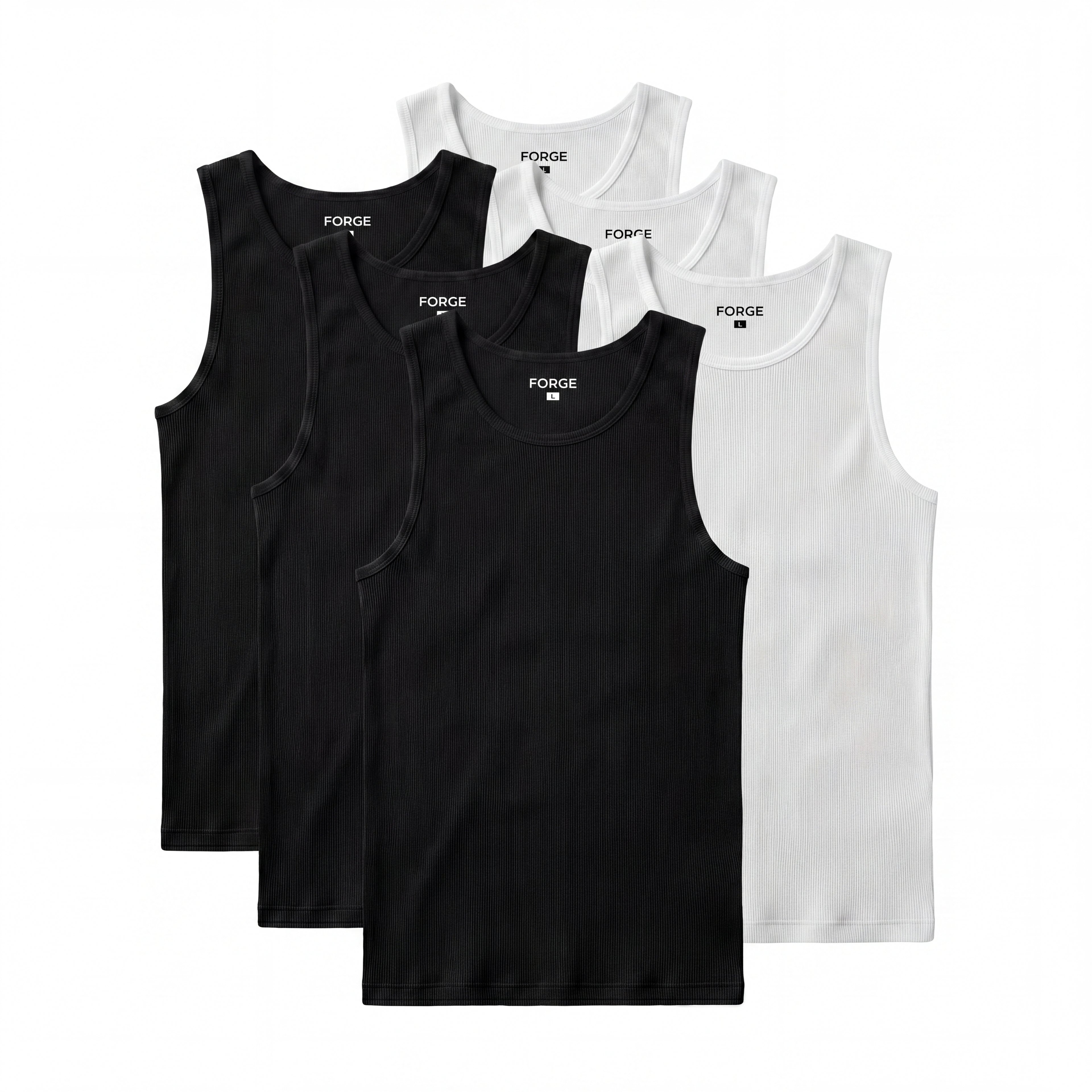 Sculpt Tank — 6-Pack Mix (Black ×3 — White ×3)